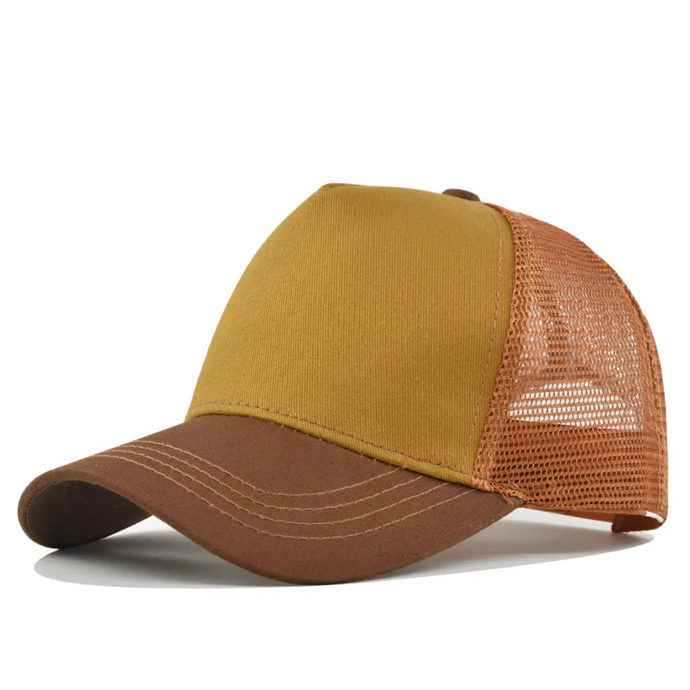 Fashion SunHat Outdoors Trucker Hat Cotton Mesh BreathableBaseball Cap Women Men Summer Sunshade MeshCap Truck Hat Cap Wholesale