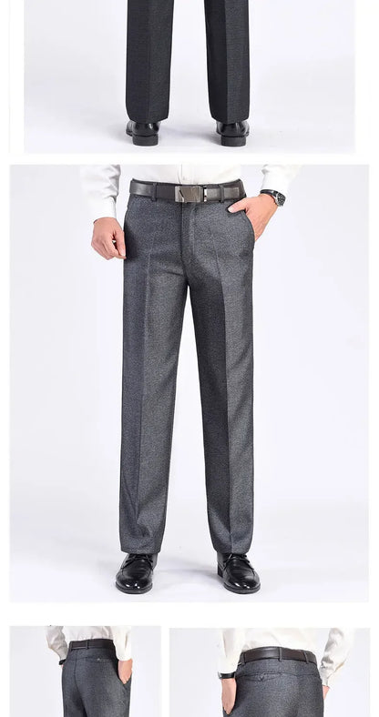 Mens Summer Casual Suit Thin Pants Classic Formal Business Fashion Autumn Thick Stretch Trousers Male Brand Clothes GOZBKF