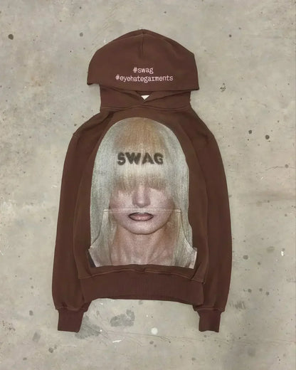 Vintage Style Hoodie Embroidery Print Hoodies Women Grunge Sweatshirt Tops Streetwear Harajuku Gothic Y2k Women Clothing