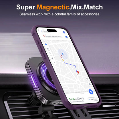 For iPhone 17/17 Pro/17 pro Max/17 Air Case with 360° Rotatable Matte Magnetic Ring Hidden Stand Drop-Proof Protection