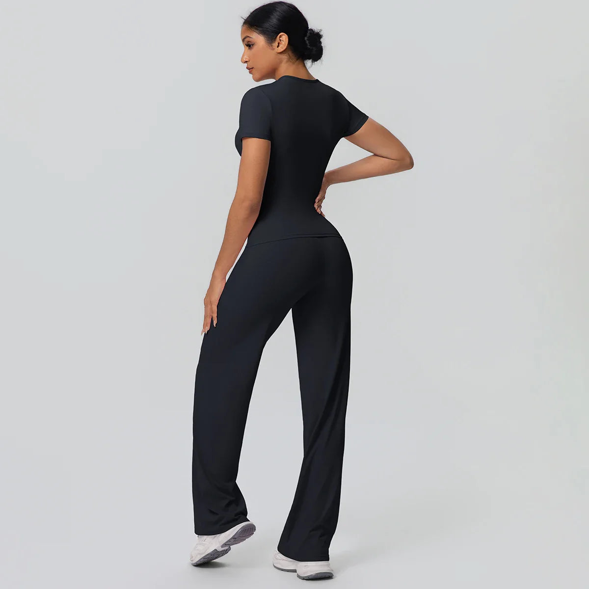 Fitness Sports Workout Yoga Set for Women Naked Feel Slim Casual Workout Top T-Shirt Quick Drying Push Up Running Pants Yoga Set