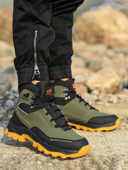 Men Work Boots Puncture-Proof Waterproof Work Shoes Steel Toe Safety Boots Industrial Indestructible Boots Side Leather Shoes