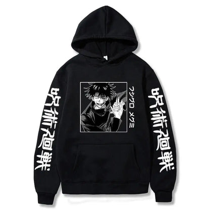 Japan Anime Jujutsu Kaisen Horror Fushiguro Megumi Manga Hoodies Men Harajuku Unisex Fashion Hip Hop Ulzzang SweatshirtGraphics