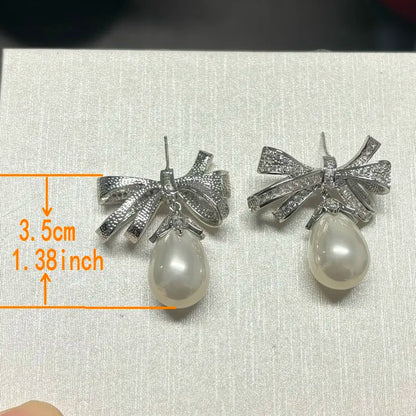 Purple Knot Pearl Earrings For Jewelry Gift
