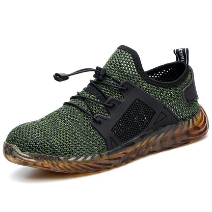 Mens Mesh Work Sneakers Lightweight Steel Toe Work Boots Indestructible Safety Shoes Breathable Construction Work Boot Footwear