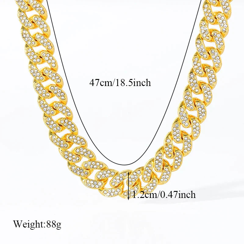 316L Stainless Steel Gold Silver Color Thick Chain Necklace For Women Fashion Cuban Neck Chain Waterproof Jewelry Gift