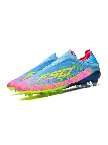 Lightweight AG/FG Long Nail Soccer Shoes，PU Fabric Stitching Upper，TPU Wear-resistant Sole，Quality Reliable for Youth Men Women