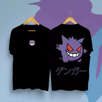 Gengar Anime Men's T Shirt Cotton Women Short Sleeve Tee Oversized Casual Streetwear 2026 Summer Graphic Tops