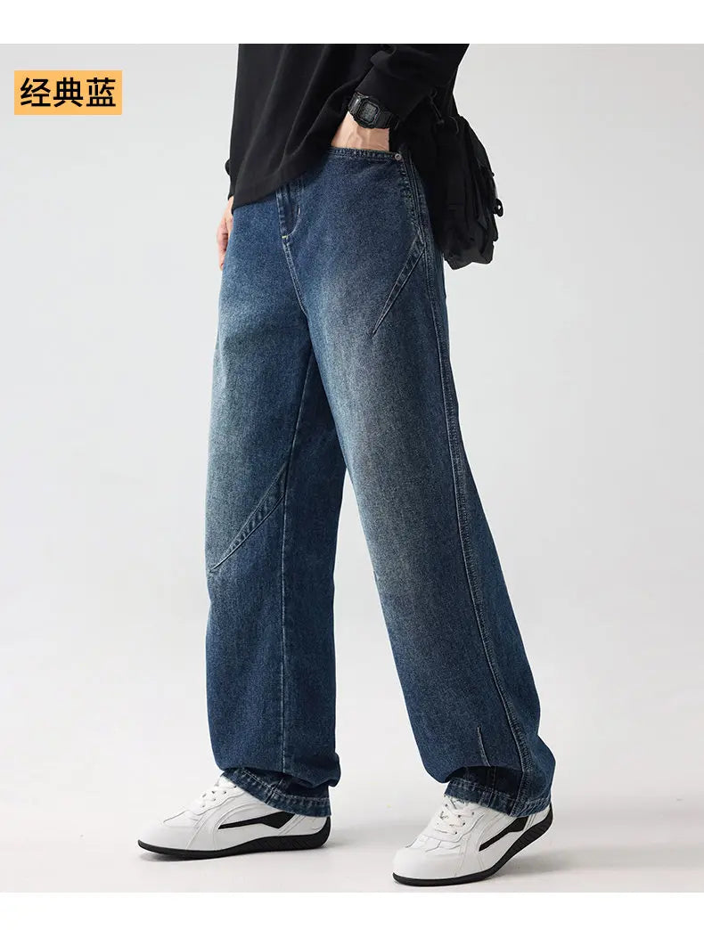 Men's Trendy Jeans All-Season Cotton Blend Straight-Leg Pants - Fashionable Minimalist Versatile Casual Denim Trousers M-4XL
