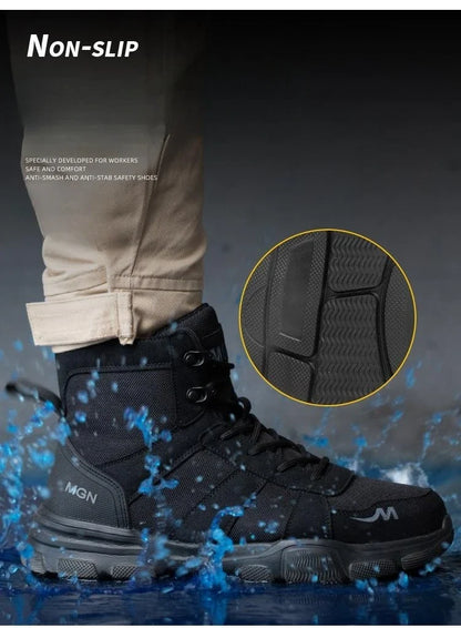 48 Plus Size Platform Non Slip Work Safety Boots Men Steel Toe Cap Anti-smash Sneakers Shoes Anti Puncture Security Boots