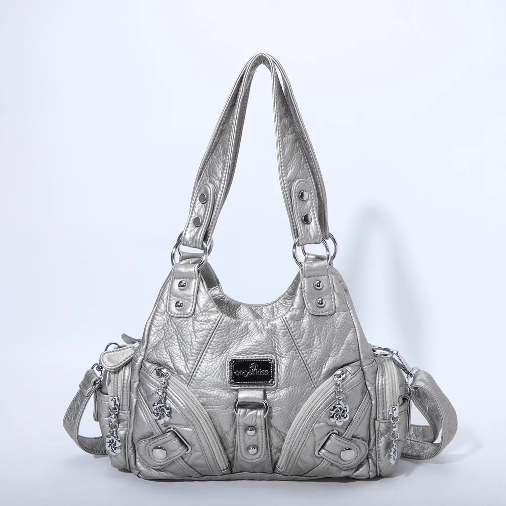 Women Handbags Rose Soft Tote Bag Small Top-handle Purse Fashion Satchel Multi-Pockets Shoulder Bag Hobos Phone Pack