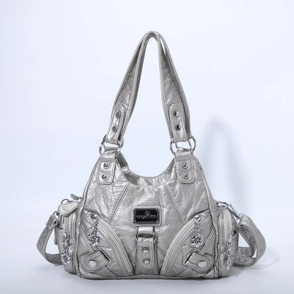 Women Handbags Rose Soft Tote Bag Small Top-handle Purse Fashion Satchel Multi-Pockets Shoulder Bag Hobos Phone Pack