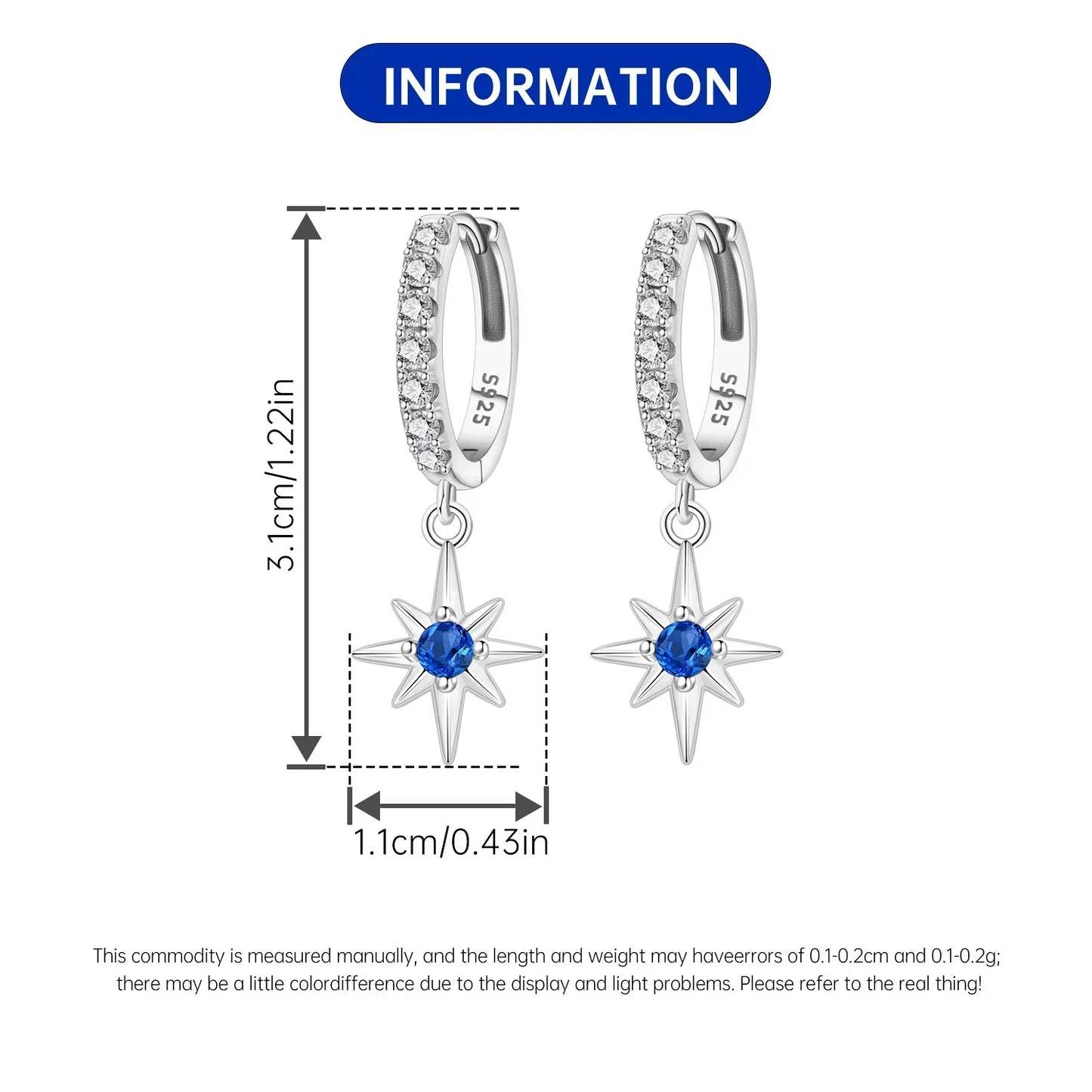925 Sterling Silver Multi Layer Starry Tassel Drop Earrings Women Earrings Charm Trend Versatile Party Jewelry Gifts