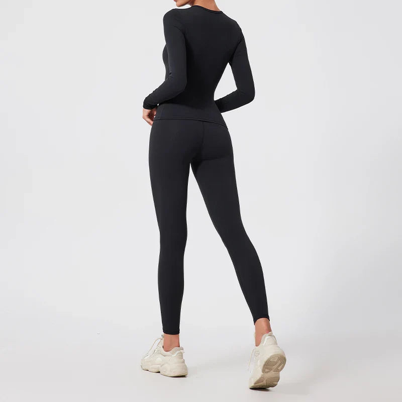 2Pcs Sets Gym Clothes Sports Outfit Suit Women Outdoors Workout Tights Set Yoga Wear Female Running Training T-Shirt