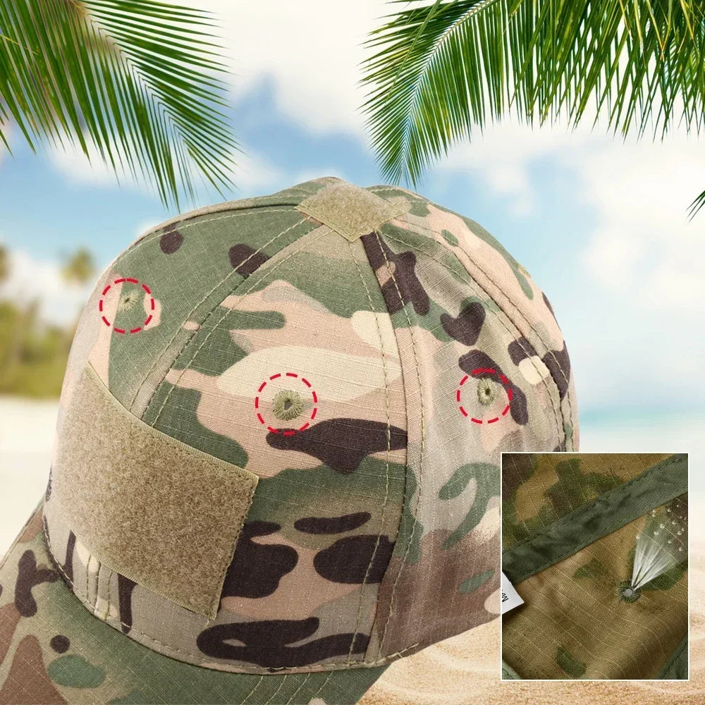 Outdoor Camouflage Adjustable Cap Mesh Tactical Skull Cap Army Airsoft Fishing