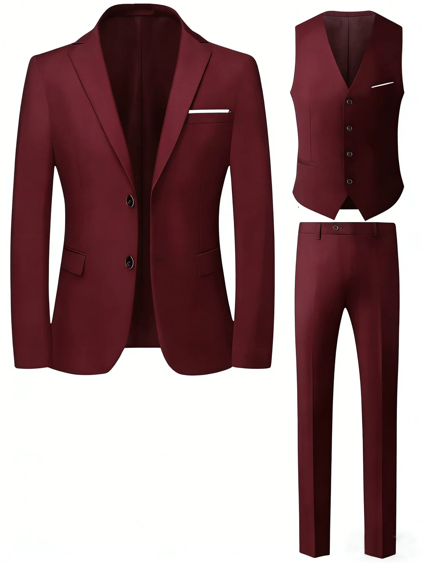 New Arrival Men's 3-Piece Suit Slim Fit Formal Set – Perfect for Wedding, Party, Business, Prom & All Formal Occasions