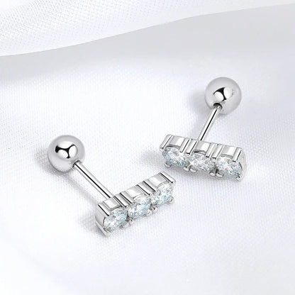 0.6CTTW Screw Buckle Moissanite Stud Earrings for Women Lab Created Diamond Wedding Jewelry S925 Sterling Silver Earring