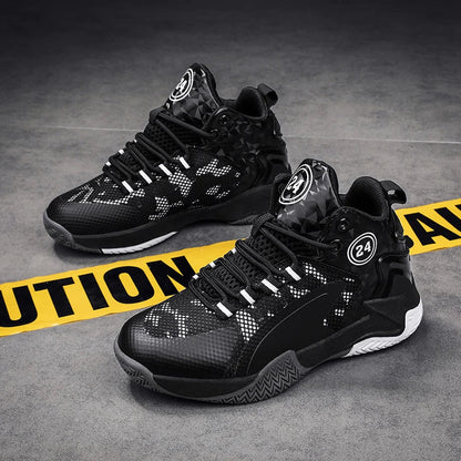 Trendy Breathable Basketball Shoes for Teen Young Outdoor Running Sneaker Black Children's Boy Casual Sport Walking Shoes