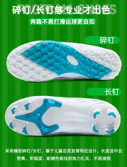 Kids Soccer Cleats Football Shoes Non Slip Breathable Lightweight Training Sneakers Boys Girls Children Football Match Boots