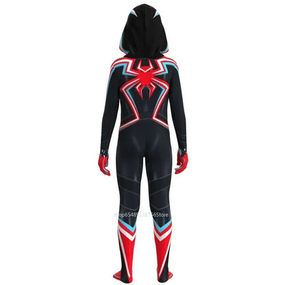 Black Spiderman 2099 Miles Morales Cosplay Costume For Kids Gift Into Verse Spider Man Bodysuit Superhero Child Jumpsuit Suit