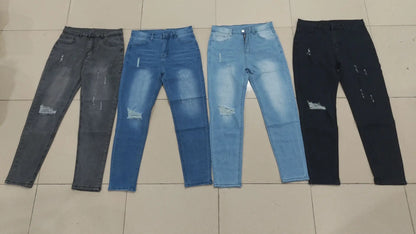 Calça Jeans Masculina Skinny Destroyed Primavera 2026 Lavagem Vintage Elástica Biker com Buracos Casual Ajuste Justo Streetwear Jeans Lápis Jogger
