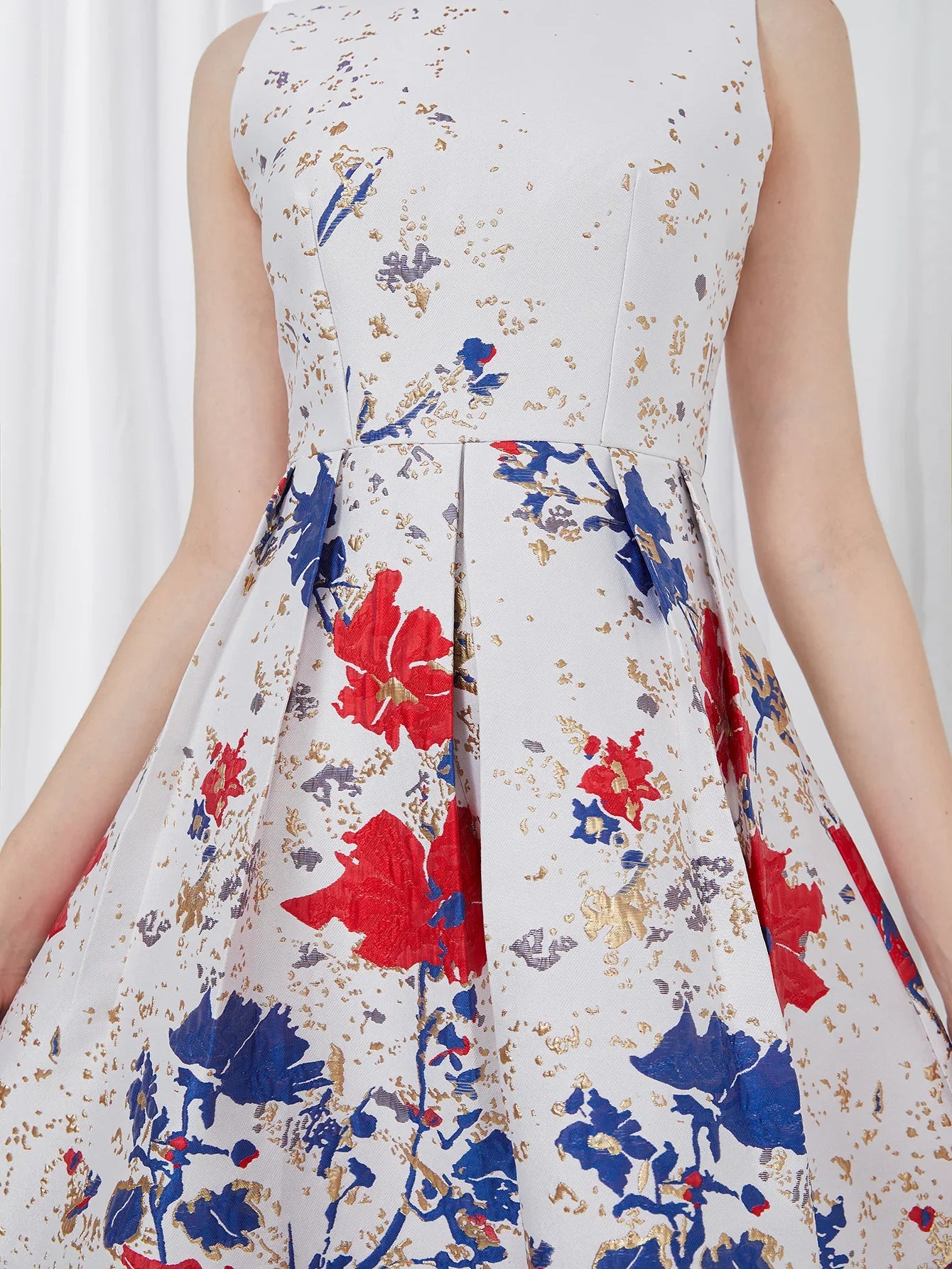 Women Elegant Fashion Flower Jacquard Dress Lady Clothing 2024 New Summer Ball Gowns Party Dresses Vestidos