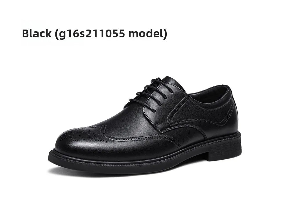 Golden Camel Men's Derby Shoes 2026 Business Casual Soft Sole Leather Shoes Brand Design Soft Soles Non-slip Velvet Warm Loafers