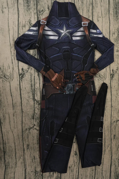 Captain America The Winter Jumpsuit Bodysuit Cosplay Costumes Movie Character Halloween Performance Costume for Adult Kids