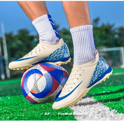 Soccer Cleats for Men Women AG/TF Breathable Cushioned Insole Anti-Slip Outdoor Sports Artificial Grass Football Boots