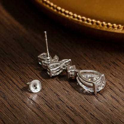 All Moissanite Earrings for Women Wedding Party Luxury Earring Jewelry s925 Sterling Sliver Plated 18k Gold Ear Stud