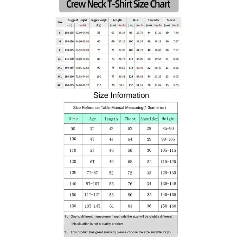 T-shirt 2025 Summer Men's and Women's Street Loose Casual Versatile Parent Child Clothing Top
