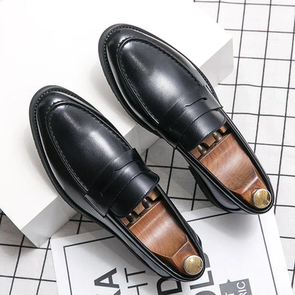 Classic Men's Dress Shoes Office Formal Leather Shoes High Quality Brogues Casual Business Shoes For Men Social Party Loafers