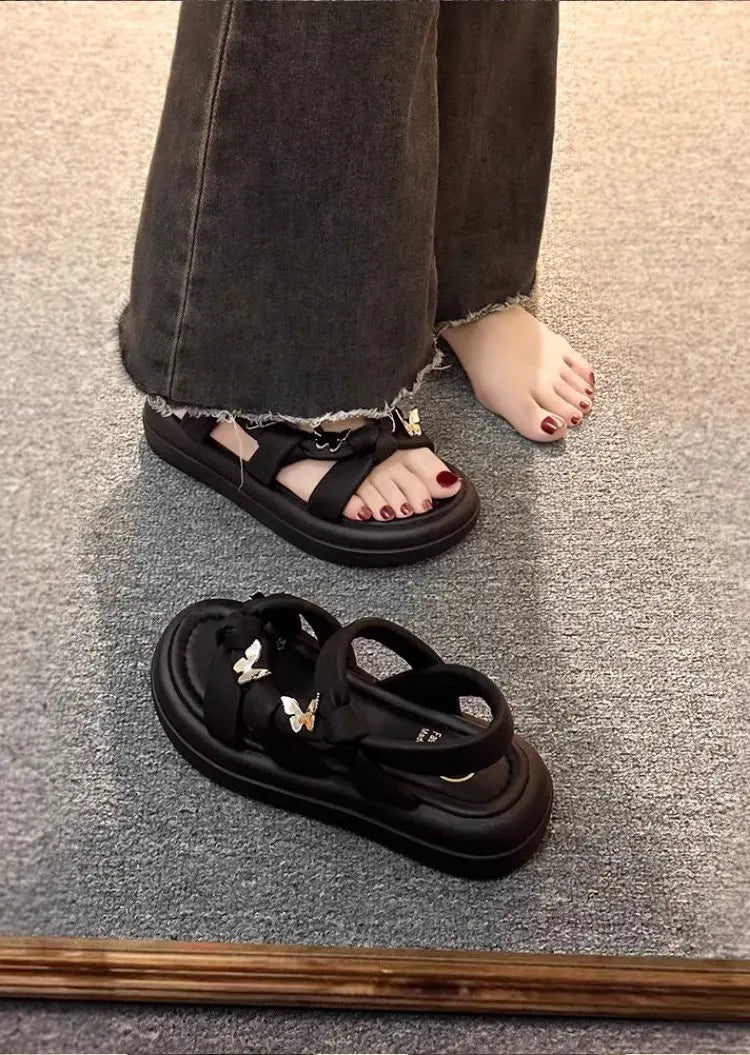 New Arrival Kids Sandals Children's Design Hollow-out Casual Sandals Soft Flat Strappy Sandals Girls Cute Bowknot Beach Shoes