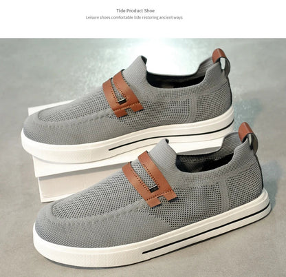 New Fashion Men Casual Shoes Lightweight Breathable Outdoor Walking Sports Shoes Driving Shoes Men Flat Canvas Shoes Large Size
