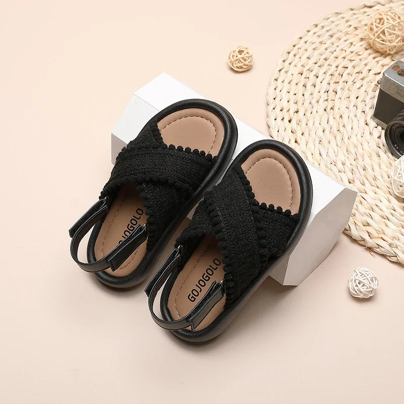 Girl Summer Sandals Classic Fashion Ethnic Style Kids Beach Sandals Fashion Open-toe Versatile Children Non-slip Causal Shoes