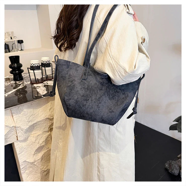 2025 Hot Sale Autumn Soft Women's Handbags Faux Suede Solid Color Large Capacity Shoulder Bag Casual Versatile Ladies Bags