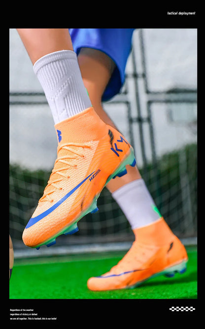 New Men Soccer Shoes Football Boots Cleats Adult Outdoor Breathable Training Sport Long Spikes Boys Non Slip Match Comfortable