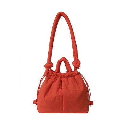 Fashion Casual Large Capacity Puffer Tote Bag Designer Padded Nylon Women Shoulder Bags Handbags Knotted Strap Crossbody Bags