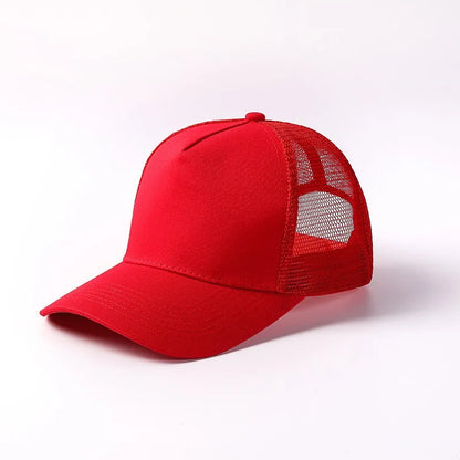 Blank 5 Pane Mesh Baseball Cap Mens And Women Curved Snapback Hats Summer Sunshade Sun Hat Simple Trucker Cap gorras casquette