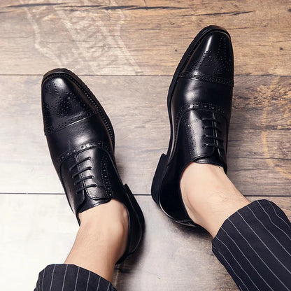 Handmade Fashion Mens Brogue Luxury Big Size 47 Wedding Party Leather Business Oxfords Dress Casual Formal Shoes Loafers for Men