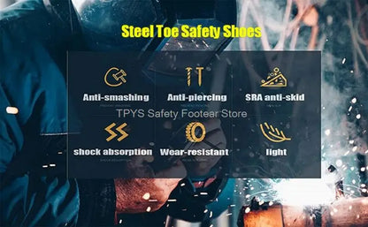 Protective Steel Toe Safety Shoes Men Anti-puncture Work Shoes Men Breathable Industrial Shoes Indestructible Work Safety Boots