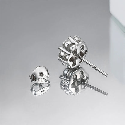 Real D Color Flower Full Moissanite Jewelry Sets for Women 925 Sterling Silver Diamond Pendant Necklace Stud Earrings Jewelry
