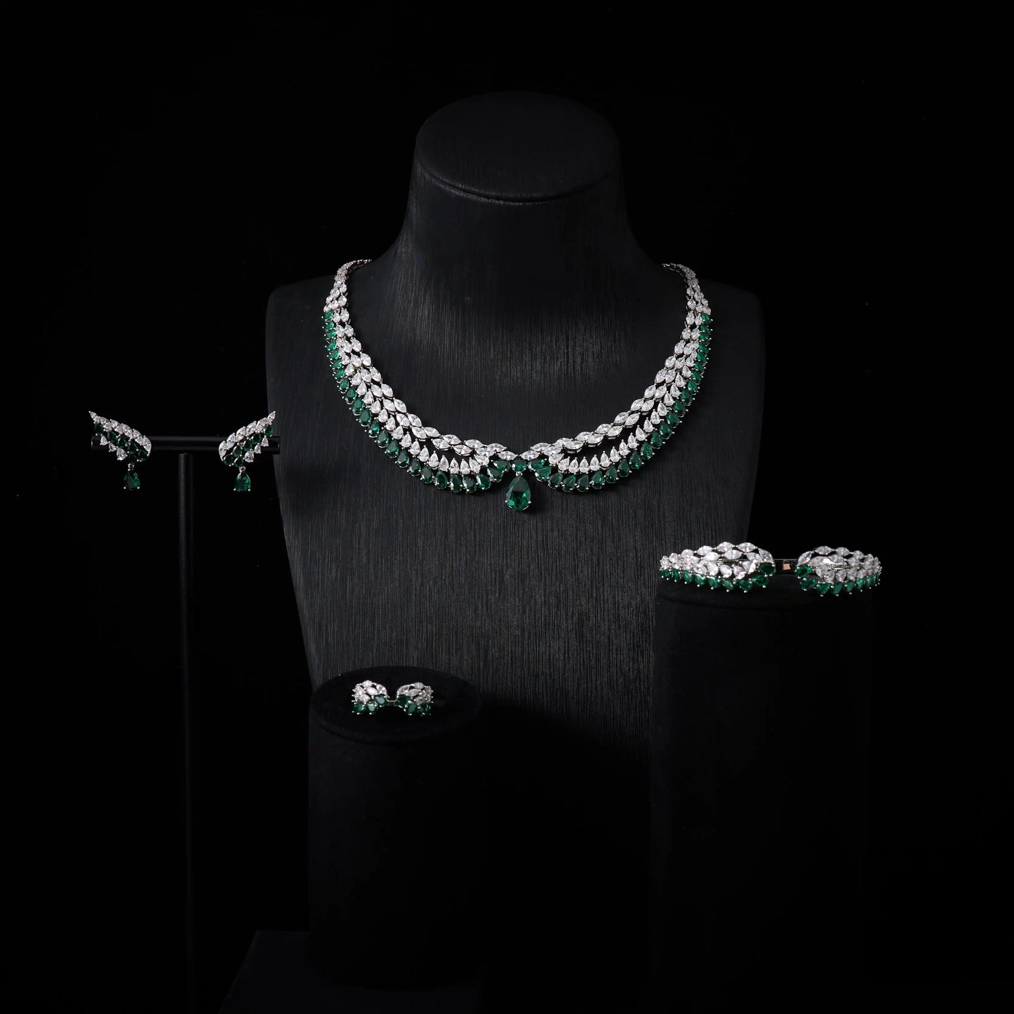 Luxury Bridal Cubic Zirconia Necklace Set for Women Dubai Jewelry Sets  Wed Jewelri Wedding & Engagement musulman ens