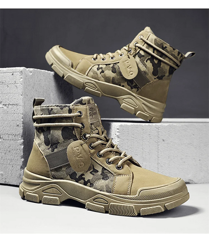 Military Boots Men Women Camouflage Khaki Black High-top Industrial Anti Skid Tactic Mechanic Work Climb Sports Sneaker