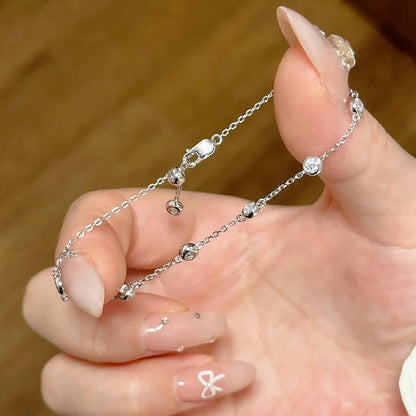Full 0.1CT 3mm D Color Moissanite Diamond Link Bracelet for Woman 925 Silver Plated 18k Adjustable 15-20cm Chain Bracelets