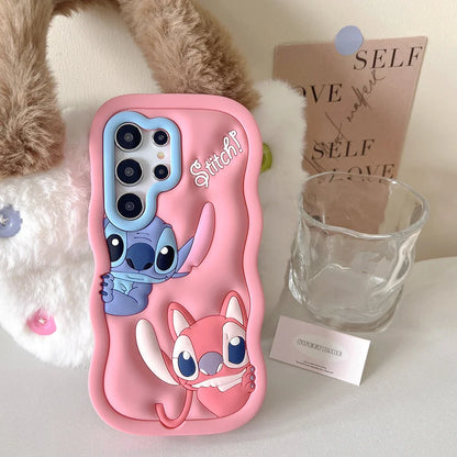 Cartoon Stereoscopic Stitch Angel Phone Case for Samsung Galaxy