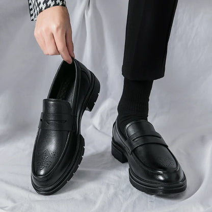 High Quality Men's Dress Shoes Office Casual Business Shoes For Men Brogues Leather Social Wedding Shoes Formal Loafers Male