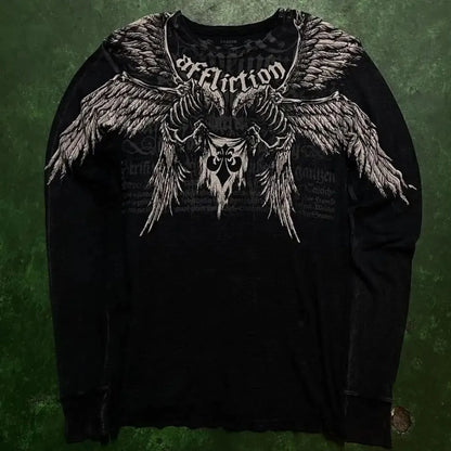Camiseta masculina europeia e americana com estampa de caveira, confortável e respirável, gola redonda, moda de rua, top para ambientes externos