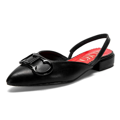 Women's Sandals 2024 New Black Pointed Flat bottomed loafers Simple Black Business Women's Shoes