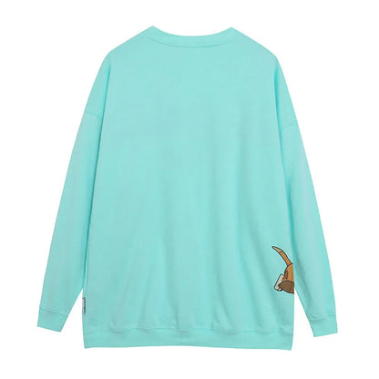 Embroidery Sweatshirt The Lion King Simba Nala Cartoon Jumper O Neck Long Sleeve Women Casual Pullover Top